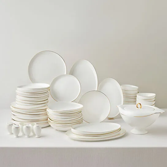 Karaca Fine Pearl Extra Wilderness 62 Parça 12 Kişilik Yemek Takımı Gold