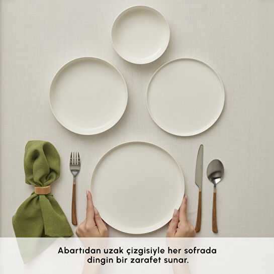 Karaca Earth Collection Finesse 24 Parça 6 Kişilik Yemek Takımı Beyaz