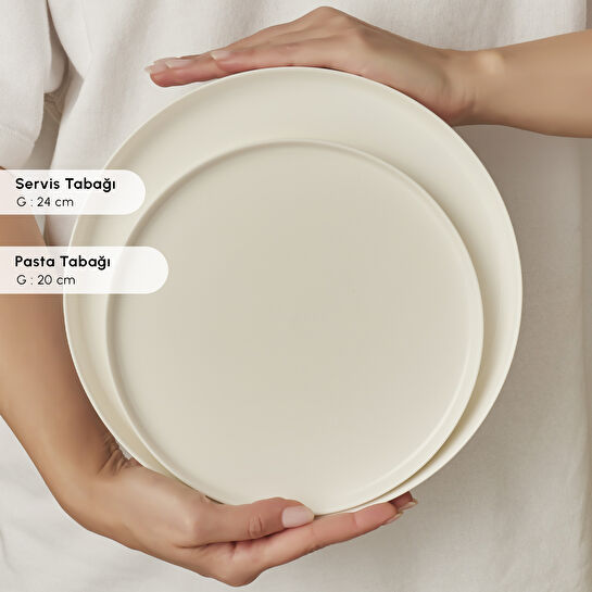 Karaca Earth Collection Finesse 24 Parça 6 Kişilik Yemek Takımı Beyaz