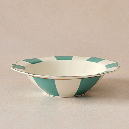 Karaca New Romantic Kalın Çizgili Kase 17 Cm Yeşil