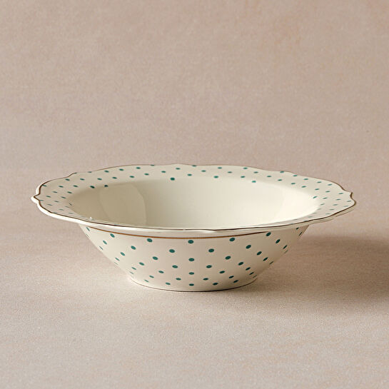 Karaca New Romantic Puantiyeli Kase 17 cm Yeşil