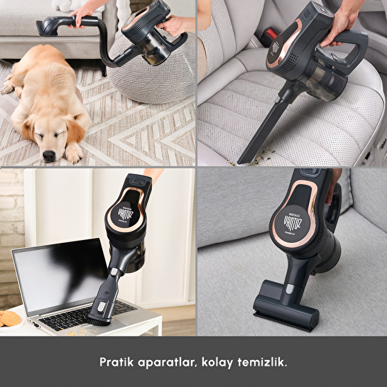 Karaca Vantuz Power Up Pro Dikey Süpürge Black Copper