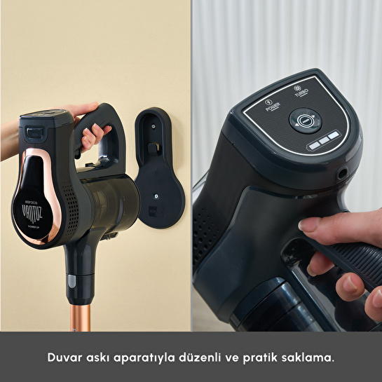 Karaca Vantuz Power Up Pro Dikey Süpürge Black Copper