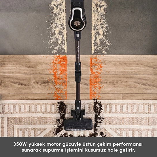 Karaca Vantuz Power Up Pro Dikey Süpürge Black Chrome