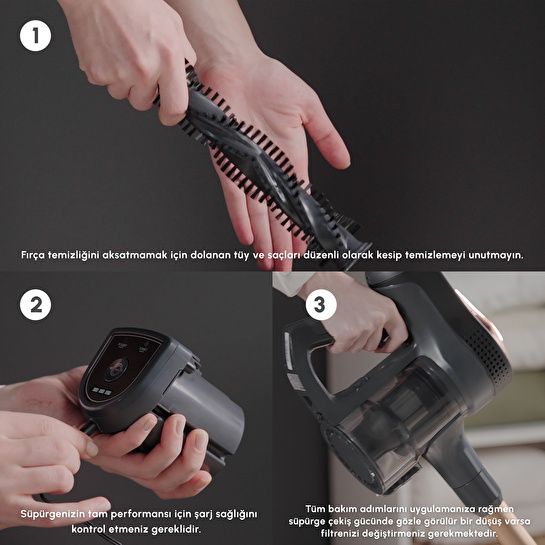 Karaca Vantuz Power Up Pro Dikey Süpürge Mineral Gold