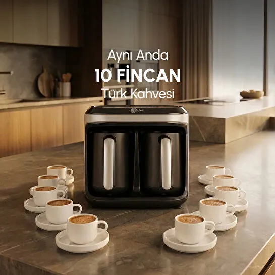 Karaca Hatır Hüp Düet Aroma İkili Türk Kahve Makinesi Space Gray