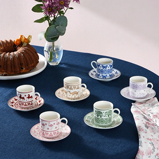 Karaca Teri 6 Kişilik Kahve Fincanı 90 ml