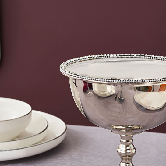 Karaca Home New Year Yılbaşı Majesty Ayaklı Dekoratif Kase 21 x 20,5 cm