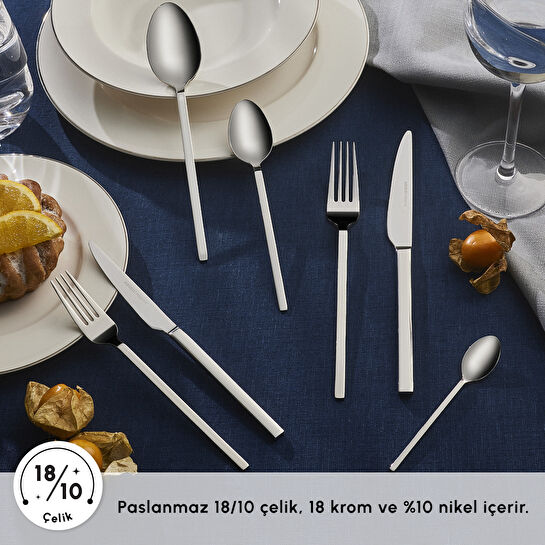 Karaca Elegance Pallas Platin 12 Kişilik 84 Parça Çatal Kaşık Bıçak Takımı