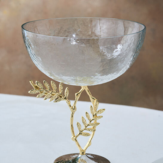 Karaca Home New Year Yılbaşı Carmenta Ayaklı Cam Kase 21x18 cm