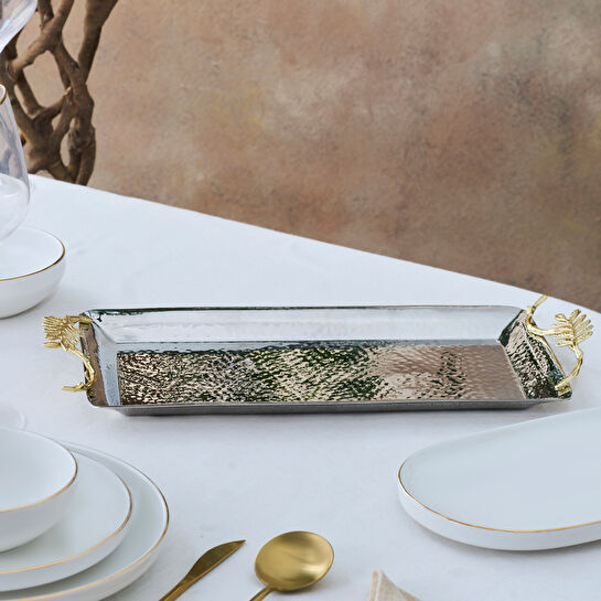 Karaca Home New Year Yılbaşı Carmenta Dekoratif Tepsi 44x19 cm