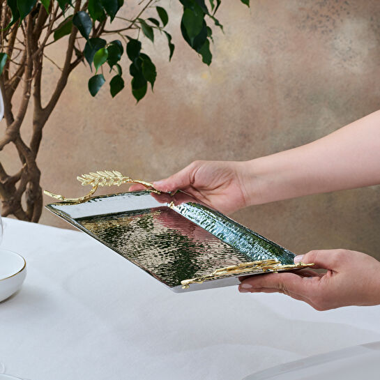 Karaca Home New Year Yılbaşı Carmenta Dekoratif Tepsi 44x19 cm