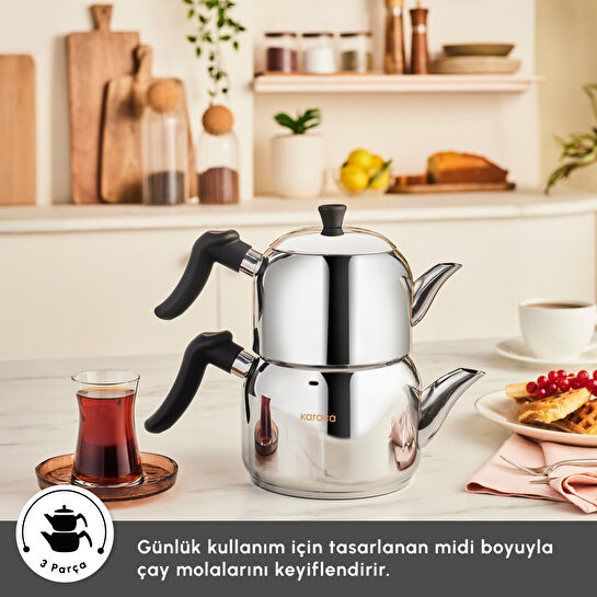 Karaca Nora Midi İndüksiyon Tabanlı Çaydanlık Takımı