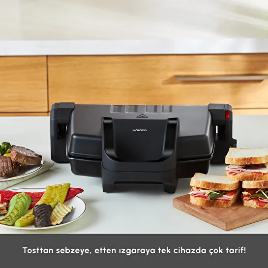 Karaca Future Essential Tost Makinesi Matte Black 1800 W 4 Dilim Kapasiteli