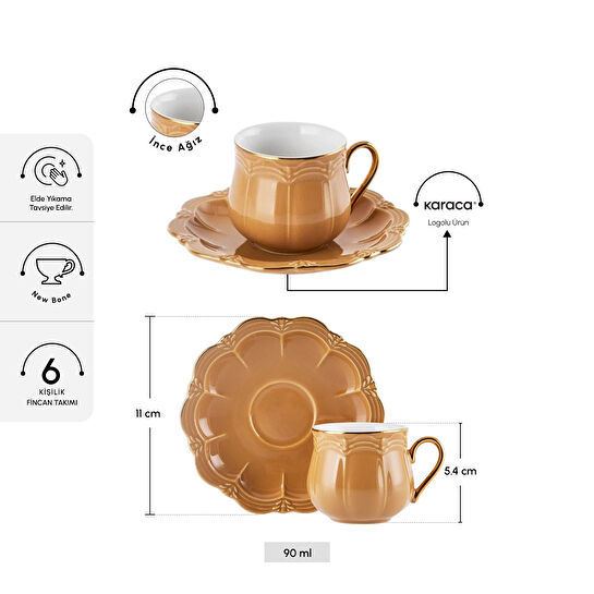 Karaca Misto 6 Kişilik Kahve Fincan Takımı 90 ml