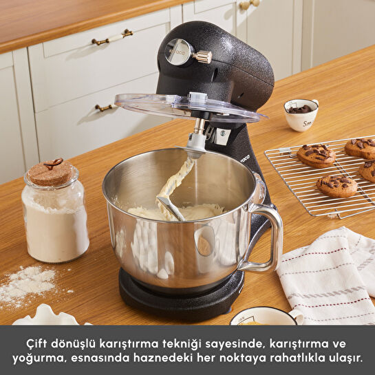 Karaca Powercast Chef Döküm Stand Mikser Glowy Black Mutfak Şefi 1800W 6,2 Lt