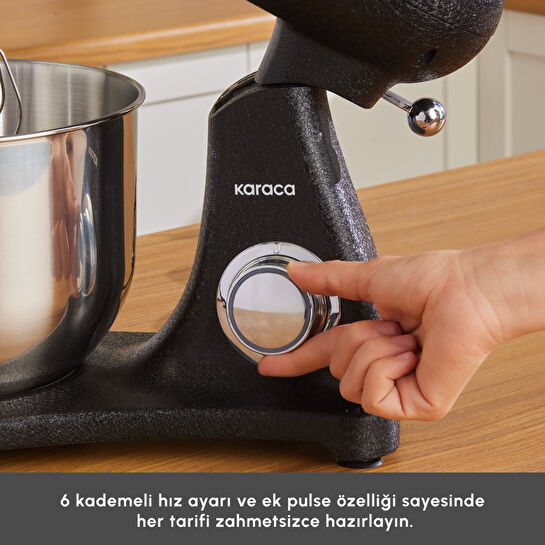 Karaca Powercast Chef Döküm Stand Mikser Glowy Black Mutfak Şefi 1800W 6,2 Lt