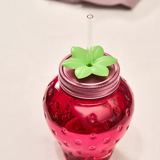 Karaca Çilek Transparent Pipetli Su Şişesi 750 Ml