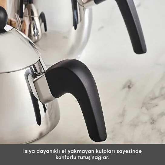 Karaca Powersteel Pro 316+ Tokyo Midi Çelik İndüksiyon Tabanlı Çaydanlık Takımı