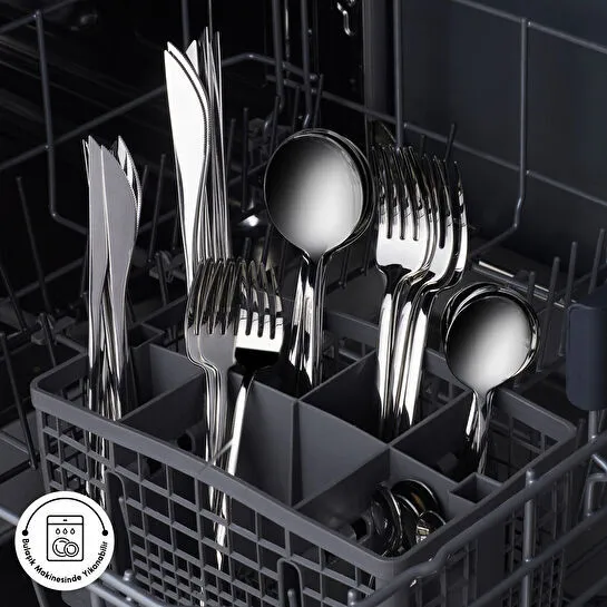 Karaca Elegance Focus Platin 12 Kişilik 84 Parça Çatal Kaşık Bıçak Takımı