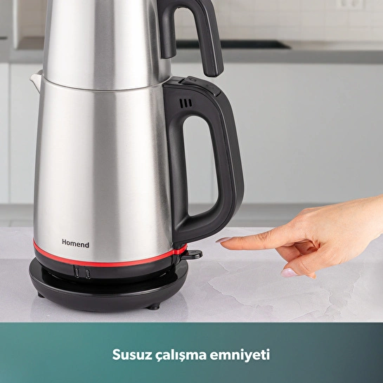 Homend Royaltea 1711h Çelik Çay Makinesi Inox Siyah