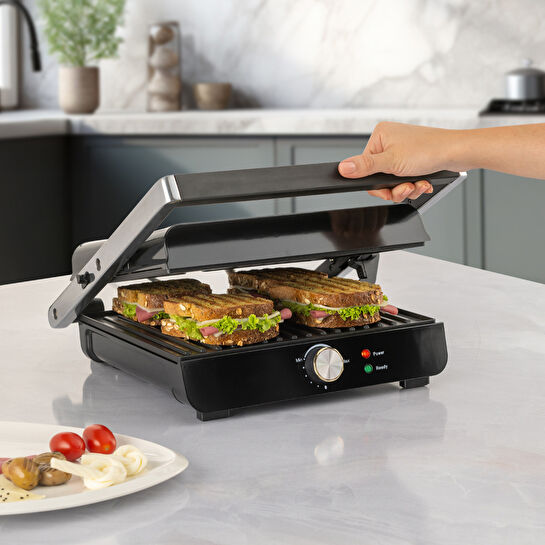 Homend Grilliant 1356H Inox Gövdeli Döküm Plakalı Tost ve Izgara Makinesi