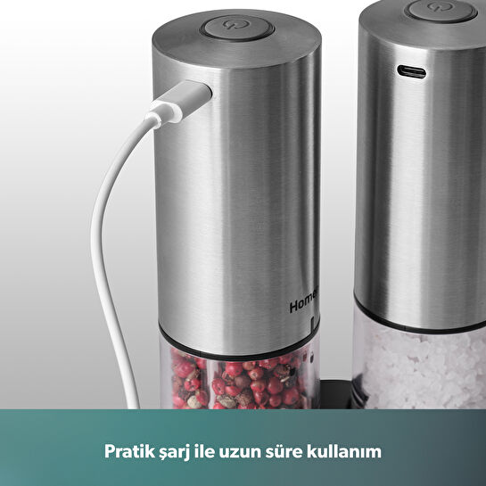 Homend Grindgo 6003H Şarjlı Baharat Değirmen Seti