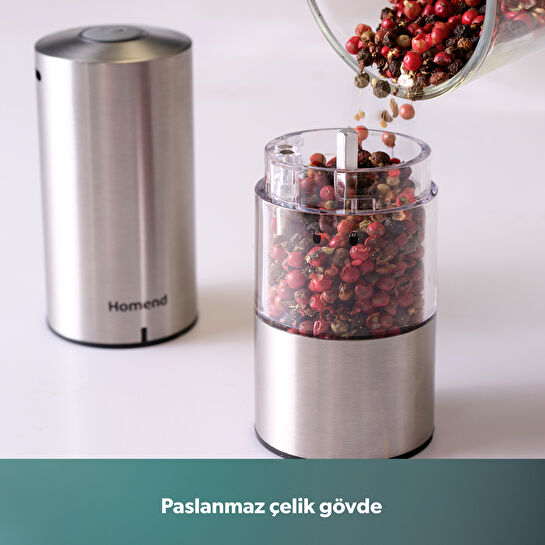 Homend Grindgo 6003H Şarjlı Baharat Değirmen Seti