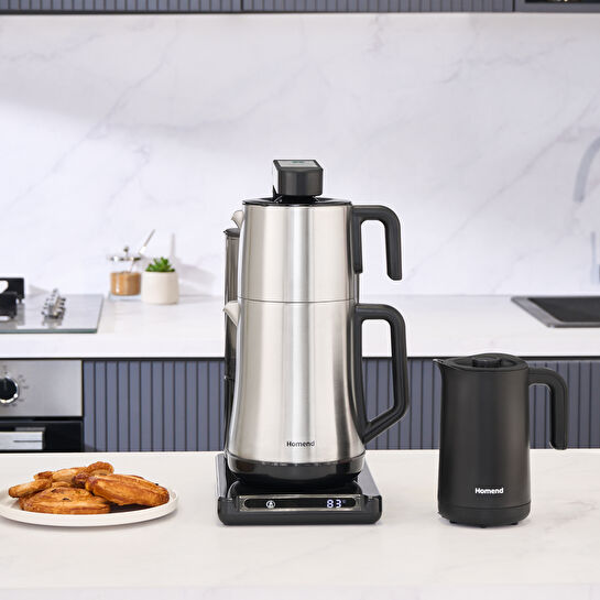 Homend Smart Royaltea Plus 1781H 2 in 1 Wifi Otomatik Çay ve Türk Kahve Makinesi Inox 