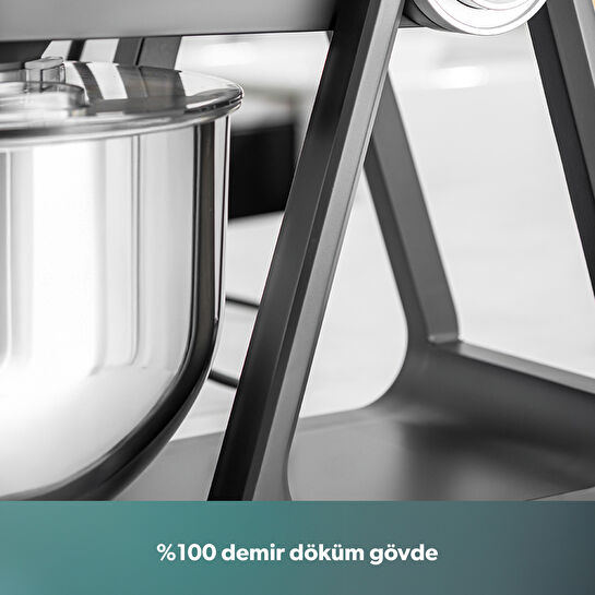 Homend Profashion 3023H Digital Ekran Döküm Hamur Yoğurma Makinesi Antrasit 1500W 5L