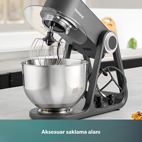 Homend Profashion 3023H Digital Ekran Döküm Hamur Yoğurma Makinesi Antrasit 1500W 5L