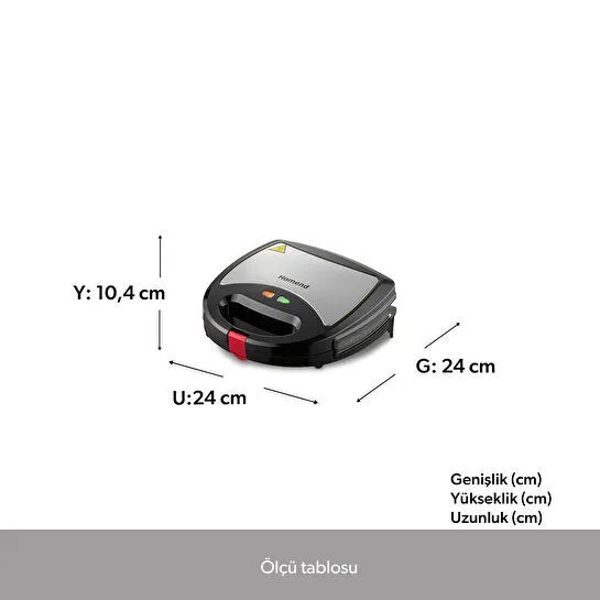 Homend Toastbuster 1325H Çıkarılabilir Tost Plakalı Waffle Makinesi