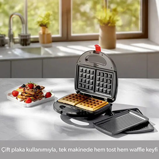Homend Toastbuster 1325H Çıkarılabilir Tost Plakalı Waffle Makinesi