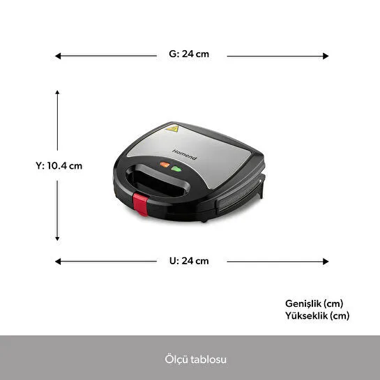 Homend Toastbuster 1325H Çıkarılabilir Tost Plakalı Waffle Makinesi