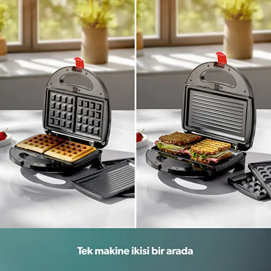 Homend Toastbuster 1325H Çıkarılabilir Tost Plakalı Waffle Makinesi