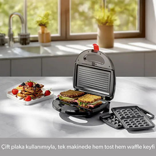 Homend Toastbuster 1325H Çıkarılabilir Tost Plakalı Waffle Makinesi