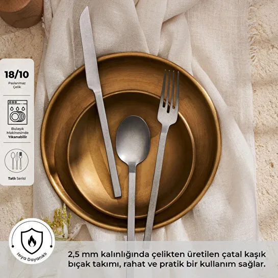Emsan Artisan Storm 18 Parça 6 Kişilik Tatlı Çatal Kaşık Bıçak Seti