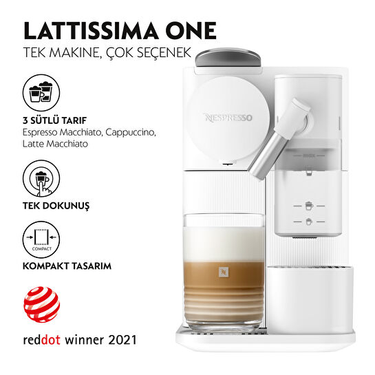 Nespresso F121 Latissima One Süt Çözümlü Kahve Makinesi Beyaz