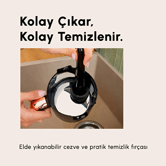 Karaca Hatır Plus Barista 6 in 1 Latte Cappuccino ve Közde Türk Kahve Makinesi Black Silver