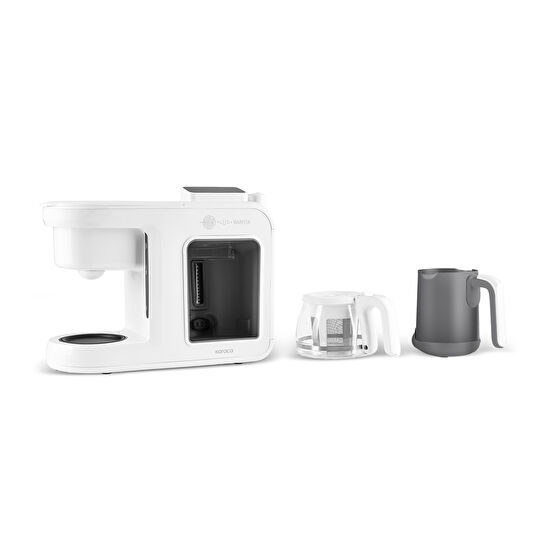 Karaca Hatır Plus Barista 6 in 1 Latte Cappuccino ve Közde Türk Kahve Makinesi Matte White