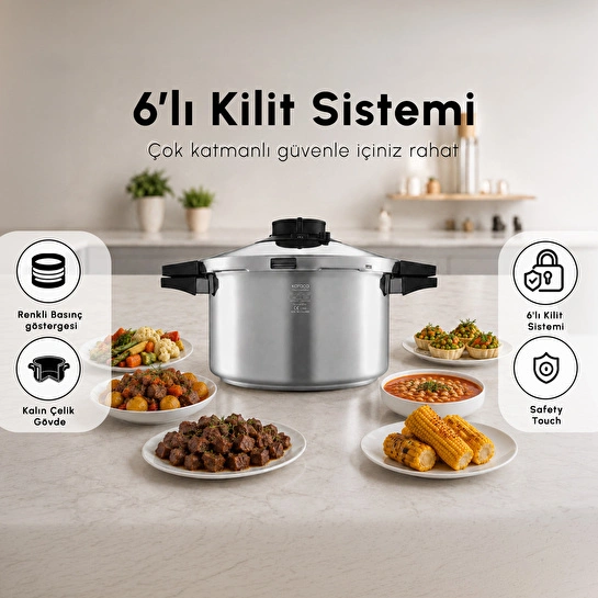 Karaca Quick and Safe İndüksiyon Tabanlı Düdüklü Tencere Seti 4+6 Lt