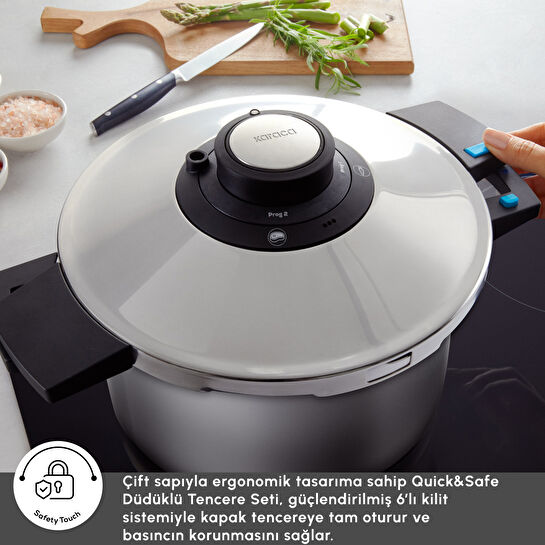 Karaca Quick and Safe İndüksiyon Tabanlı Düdüklü Tencere Seti 4+6 Lt