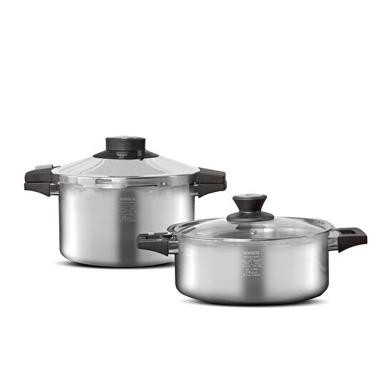 Karaca Quick and Safe İndüksiyon Tabanlı Düdüklü Tencere Seti 6+8 Lt