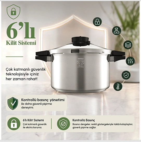 Karaca Quick and Safe İndüksiyon Tabanlı Düdüklü Tencere Seti 6+8 Lt