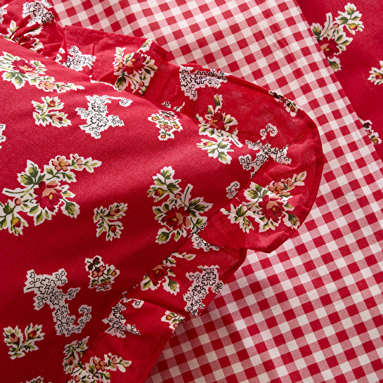 Karaca Home Carlo %100 Pamuk Çift Kişilik Nevresim Takımı Kırmızı