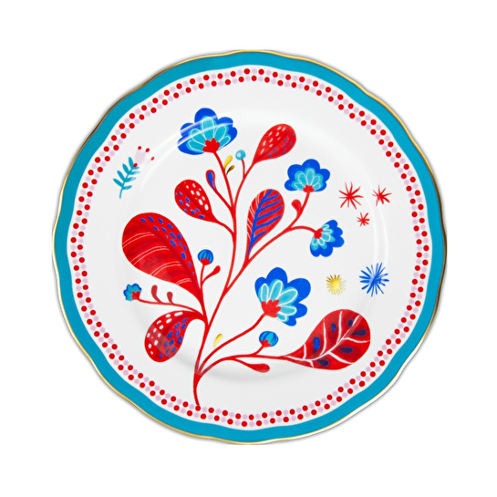 Baci Milano Mamma Mia Yaprak Desenli Yemek Tabağı 28 cm