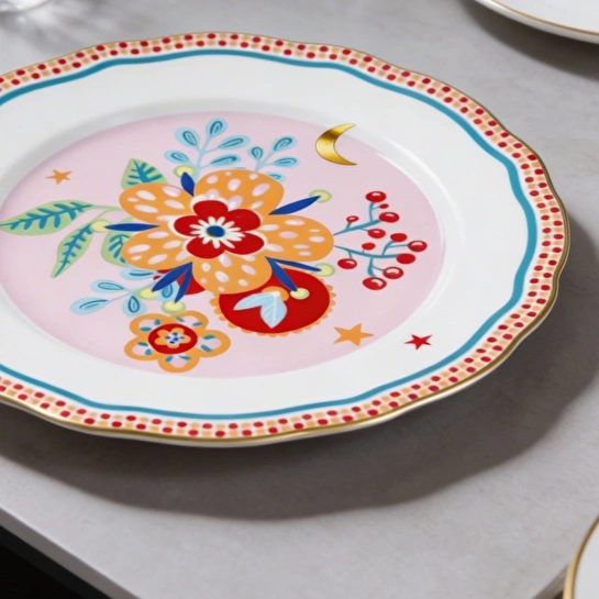 Baci Milano Mamma Mia Çiçek Desenli Servis Tabağı 28 cm