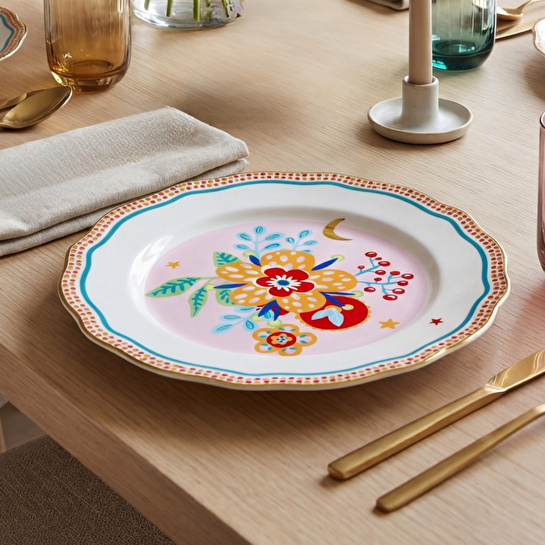 Baci Milano Mamma Mia Karanfil Desenli Pasta Tabağı 22 cm