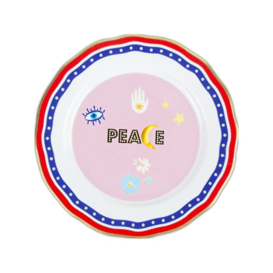 Baci Milano Mamma Mia Peace Çok Renkli Tabak 22 cm