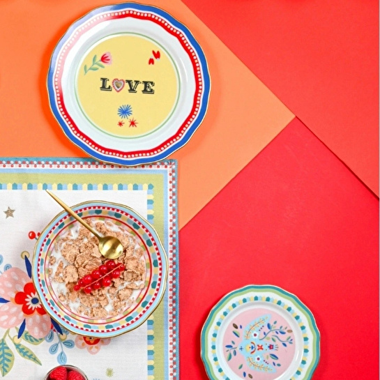 Baci Milano Mamma Mia Love Yazılı Tabak 22 cm